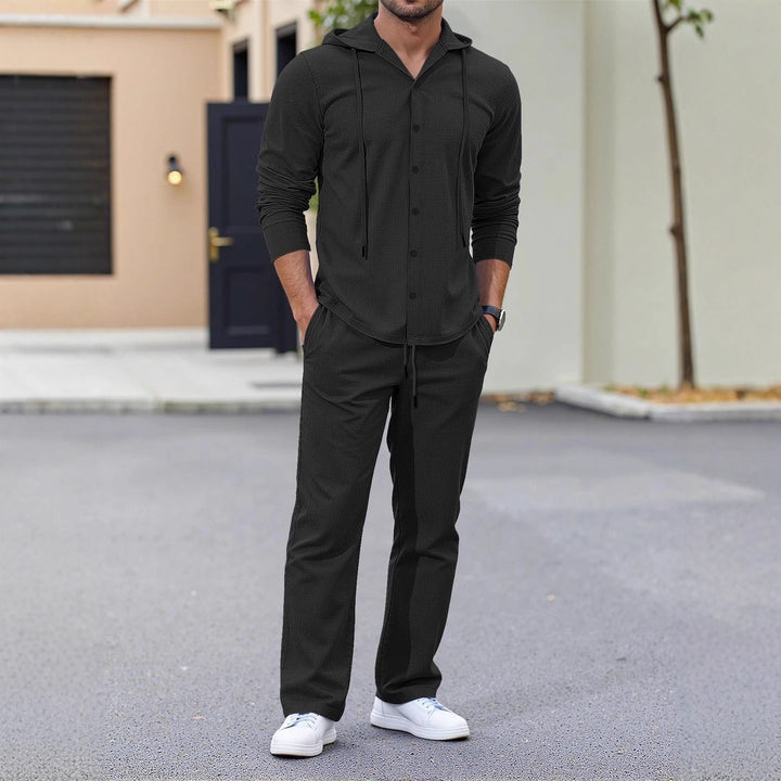 Men's Fashion Leisure Set with Hood and Elastic Waistband Lisslune