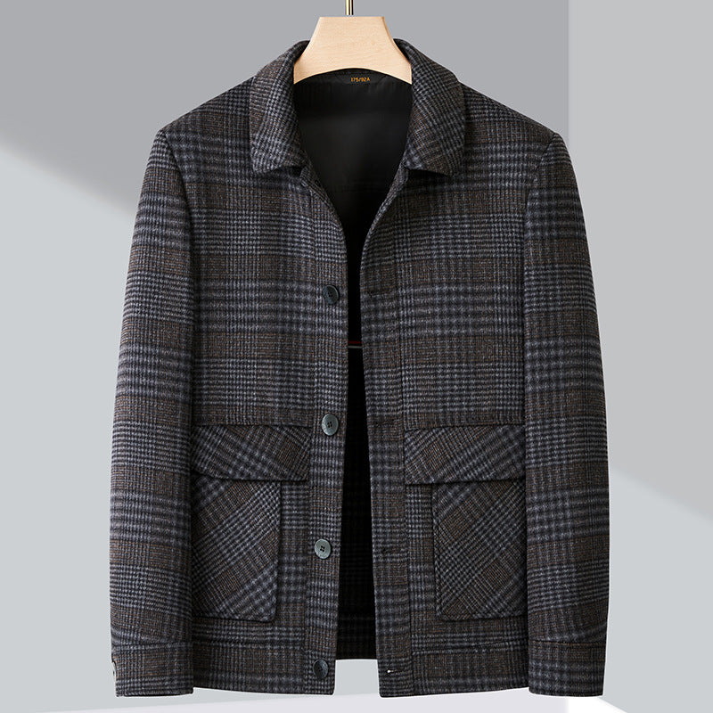 Men's Stylish Jacket with A Chic Check Pattern and Practical Pockets Lisslune