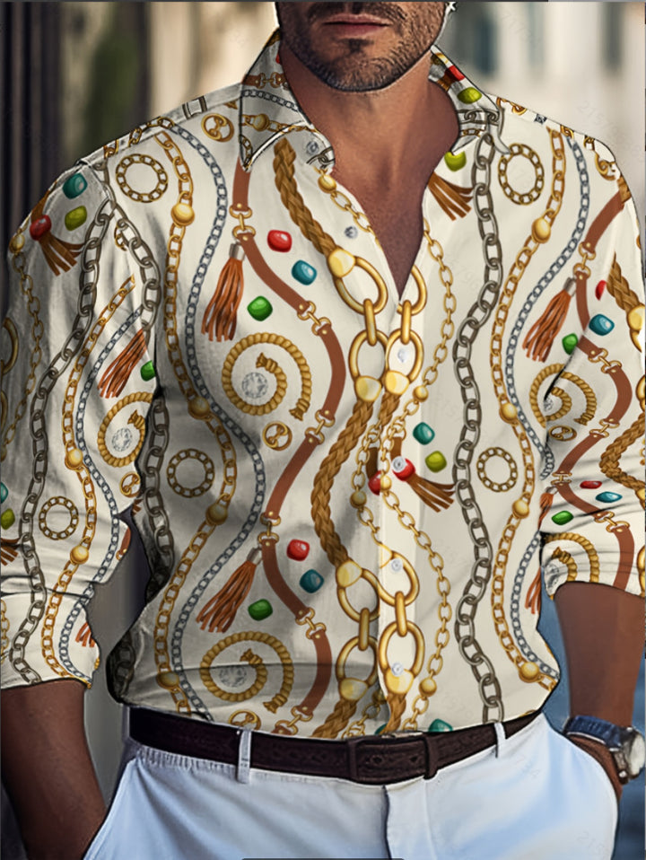 Men's shirt with modern brush pattern Lisslune