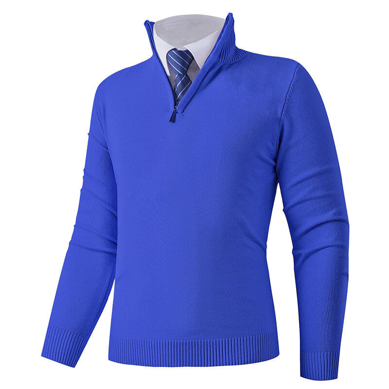 Men's knitted sweater with modern zipper and elastic hem Lisslune