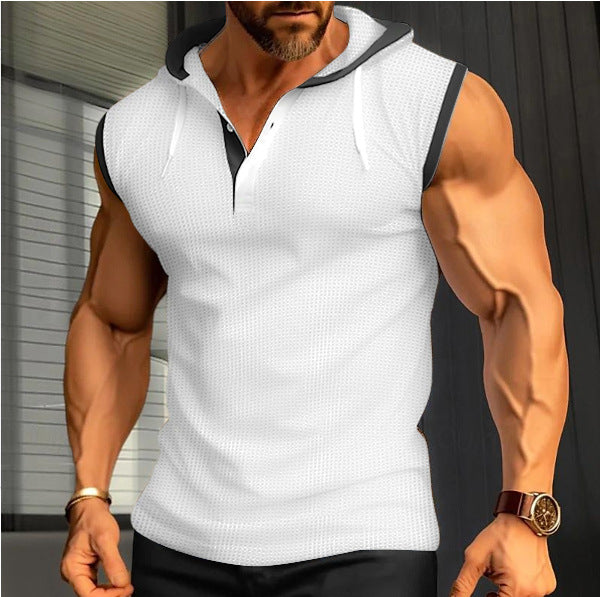 Men's sleeveless hoodie with breathable structure and stylish design Lisslune