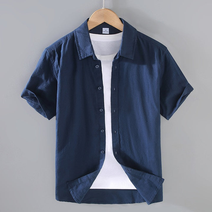 Men's short-sleeve shirt with a modern denim look and casual fit Lisslune