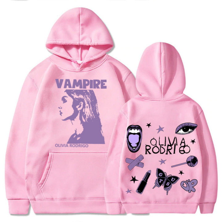 Women's hoodie with artistic vampire print and oversized fit Lisslune