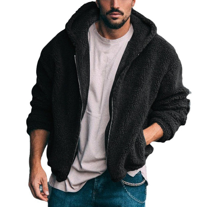 Men's cuddly teddy fleece hoodie Lisslune