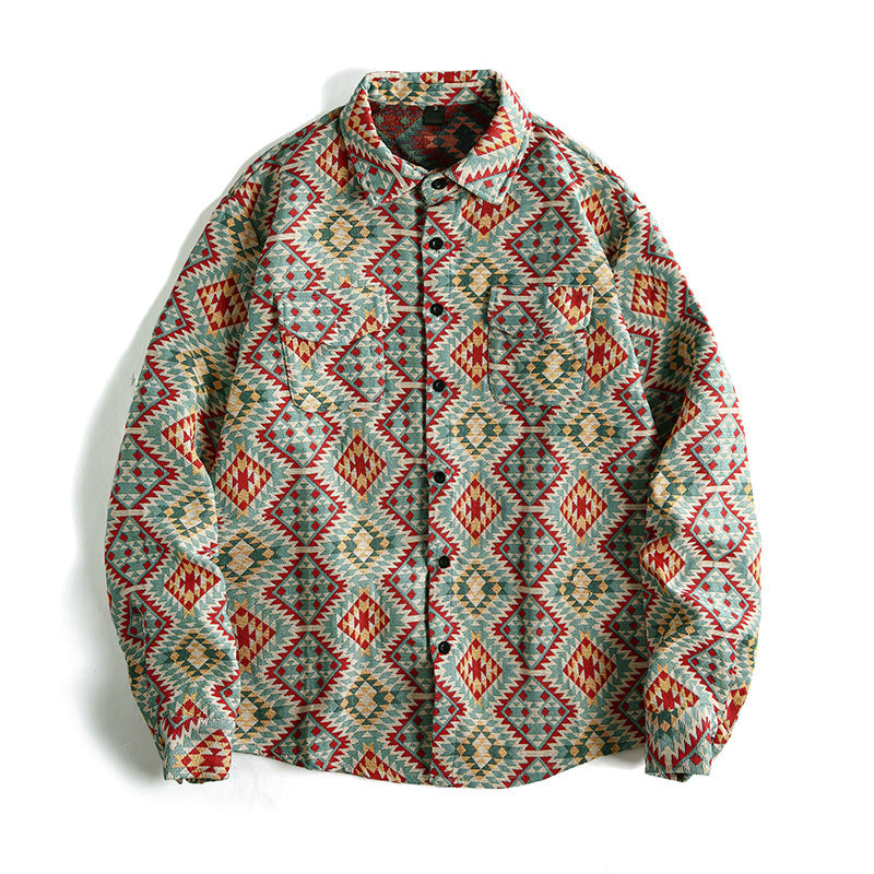 Men's patterned shirt in urban patchwork style Lisslune