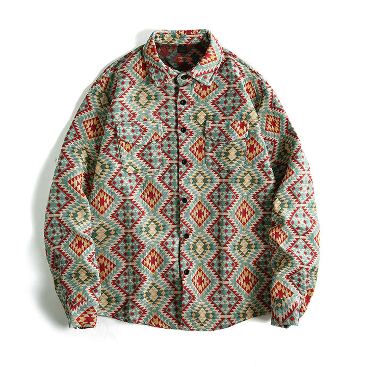 Men's patterned shirt in urban patchwork style Lisslune