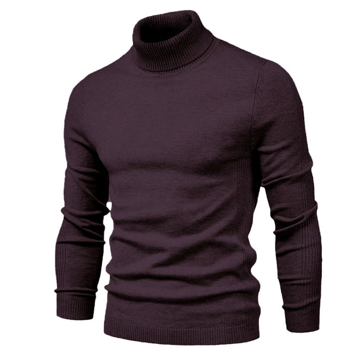 Men's chunky turtleneck sweater made of warming material with a textured surface Lisslune