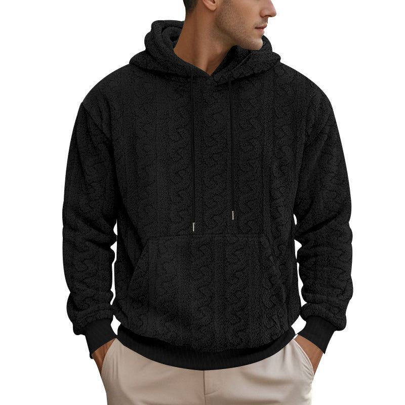 Men's cozy fleece hoodie with hood and kangaroo pocket Lisslune