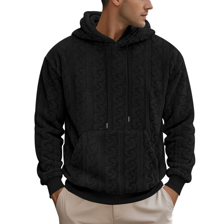 Men's cozy fleece hoodie with hood and kangaroo pocket Lisslune
