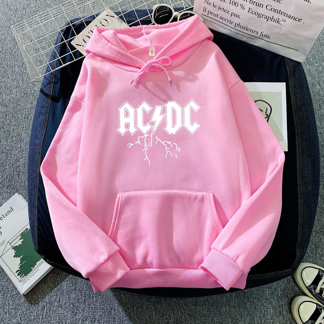 Women's hoodie with large band logo and kangaroo pocket Lisslune