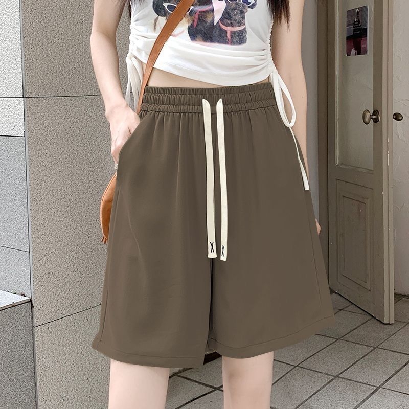 Women comfortable sports shorts with elastic waistband and decorative drawstring Lisslune