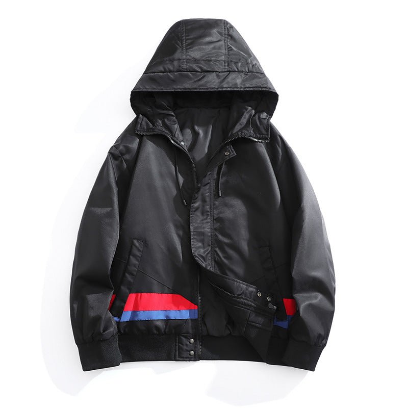 Men's sporty transitional jacket with adjustable hood and lightweight fleece lining Lisslune