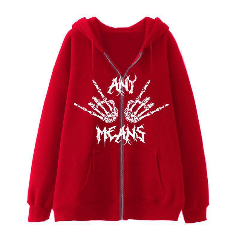 Women's hoodie with unique skeleton design and practical kangaroo pockets Lisslune