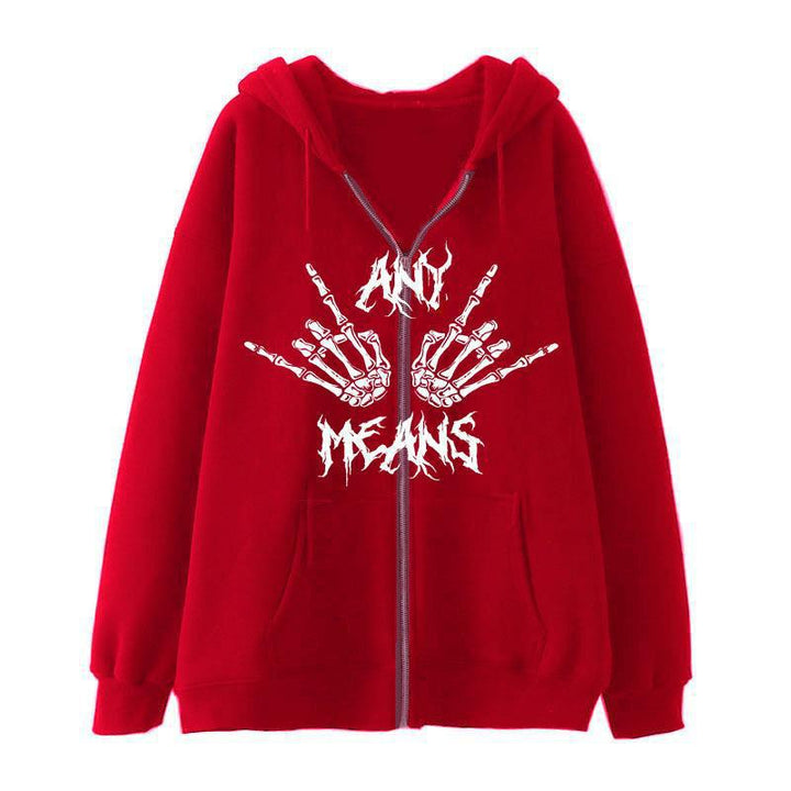 Women's hoodie with unique skeleton design and practical kangaroo pockets Lisslune
