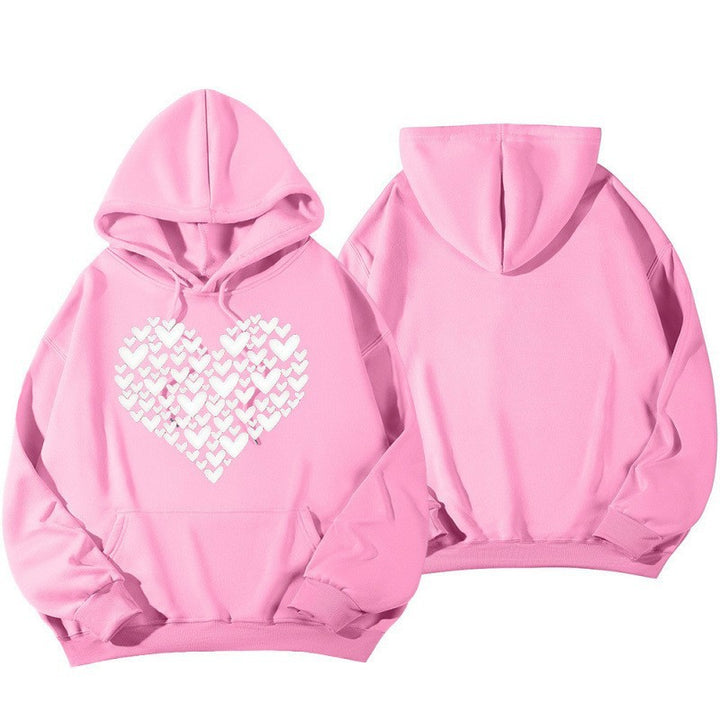 Women's Hoodie Sweatshirt with Large Heart Design Lisslune