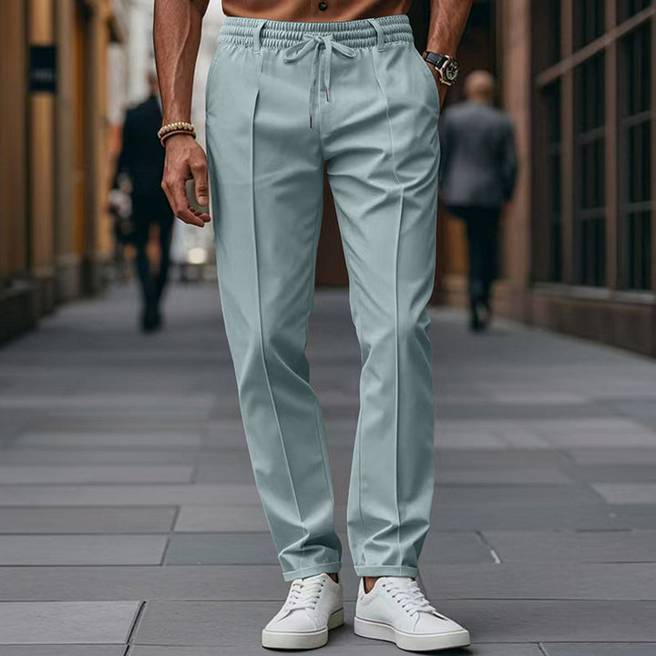Men's leisure pants with elastic waistband and contemporary slim fit Lisslune