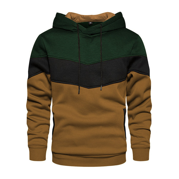 Men's Sporty Hoodie with Modern Color Block Design Lisslune