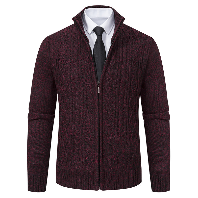 Men's cardigan with high collar and zipper Lisslune