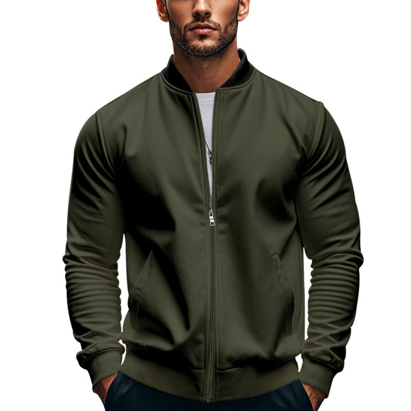 Men's sporty bomber jacket with elastic cuffs and practical zipper Lisslune