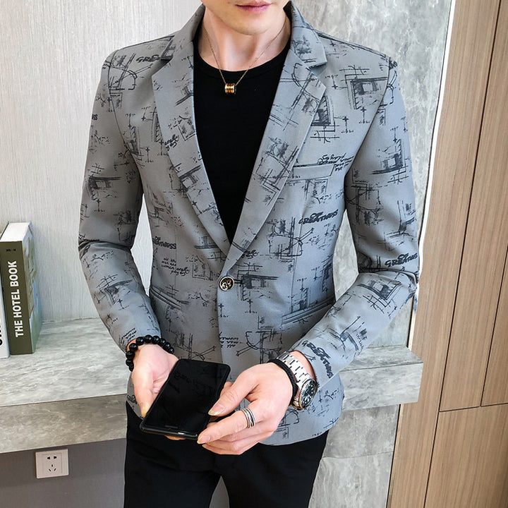 Men's elegant blazer with modern graphic design Lisslune
