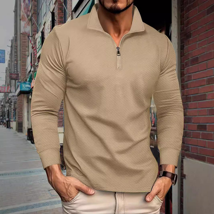 Men's functional long sleeve pullover with half zipper and innovative structural design Lisslune