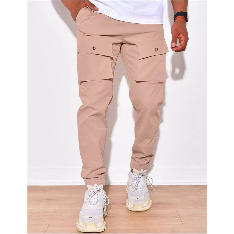 Men's cargo pants with many pockets and elastic cuffs Lisslune