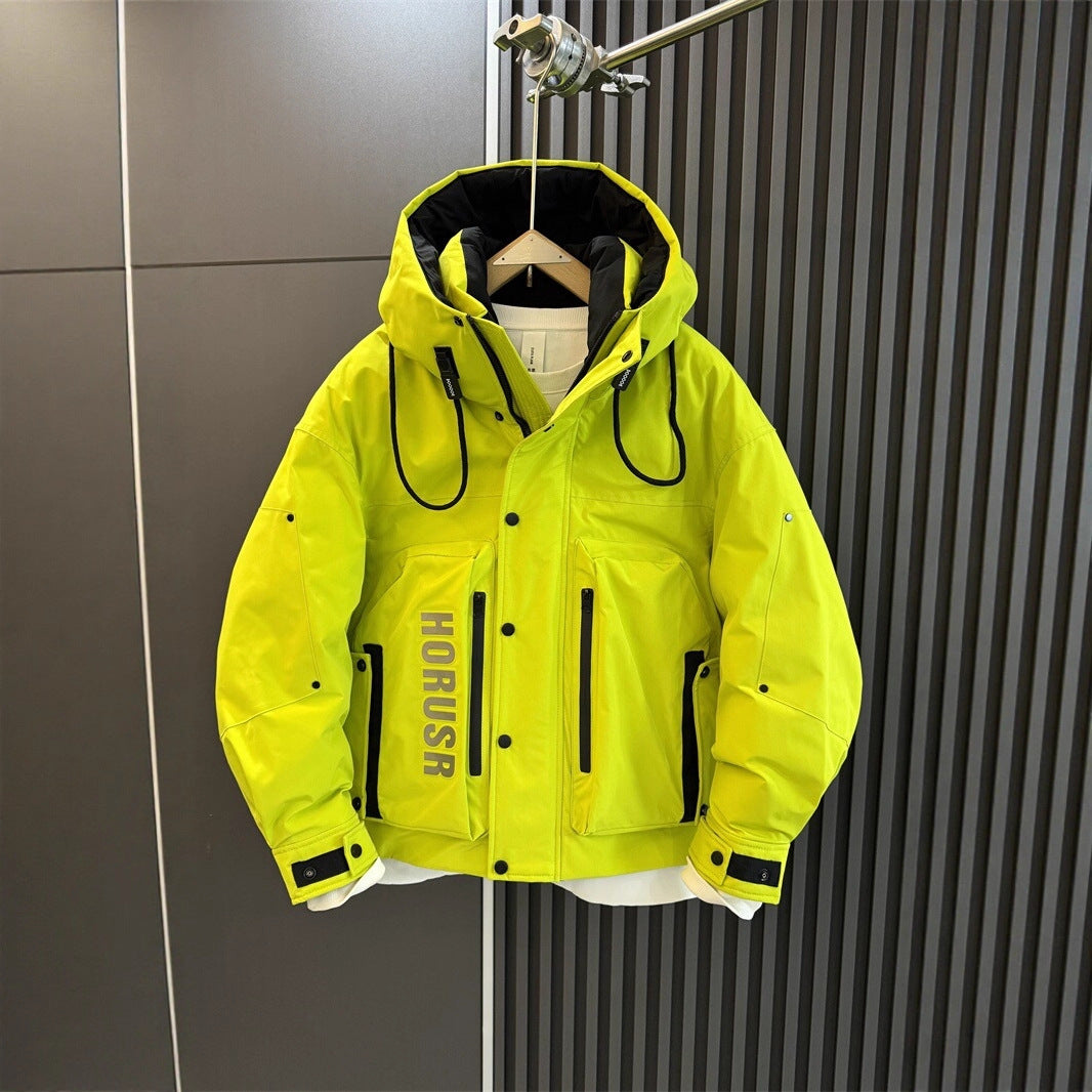 Men's Technical Winter Jacket with Practical Hood Design Lisslune