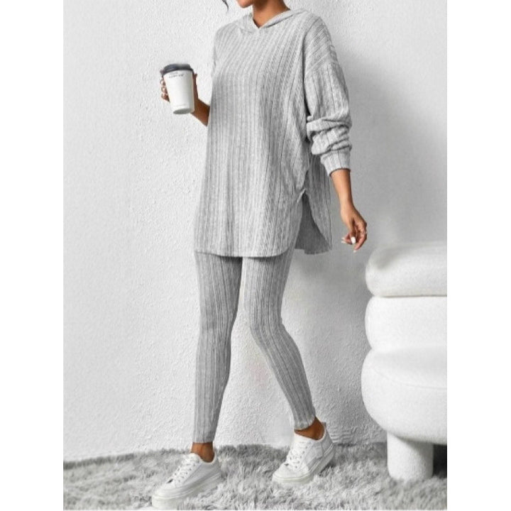 Damen Bequemes Lounge-Set mit Kapuze und schmalen Hosen Lisslune