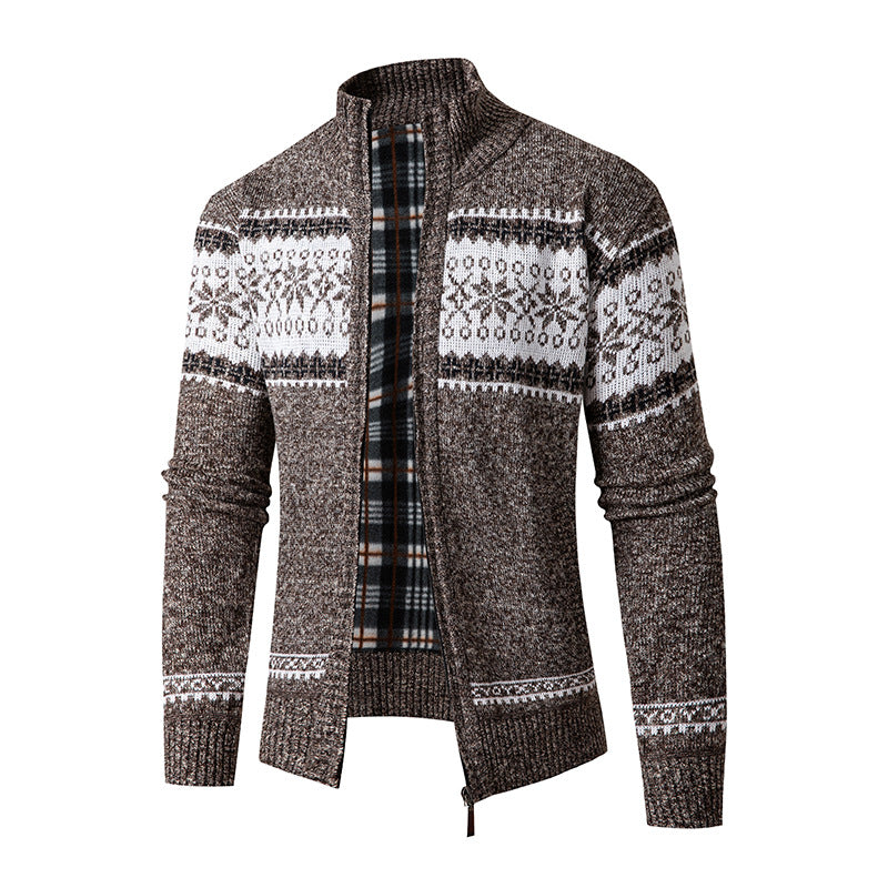 Men's cardigan with high collar and modern zipper Lisslune