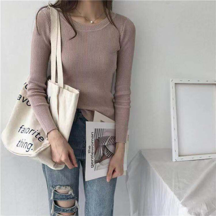 Women elegantly cut long sleeve top made of ribbed knit Lisslune