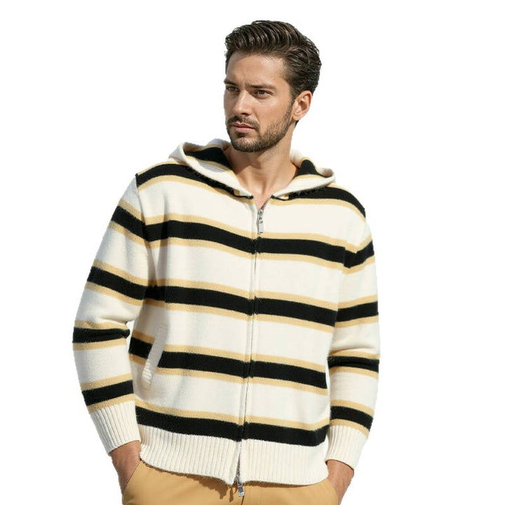 Men's hooded jacket with modern stripes and practical pockets Lisslune