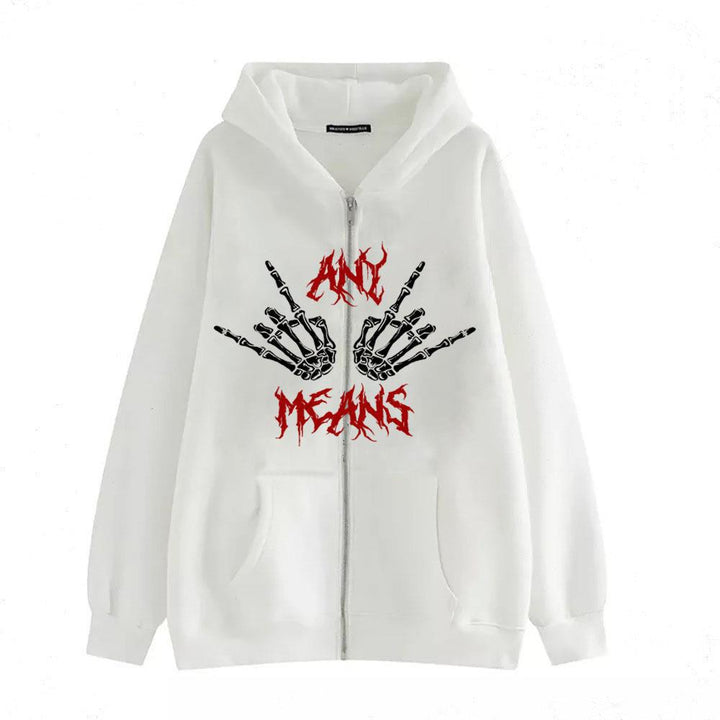 Women's hoodie with unique skeleton design and practical kangaroo pockets Lisslune
