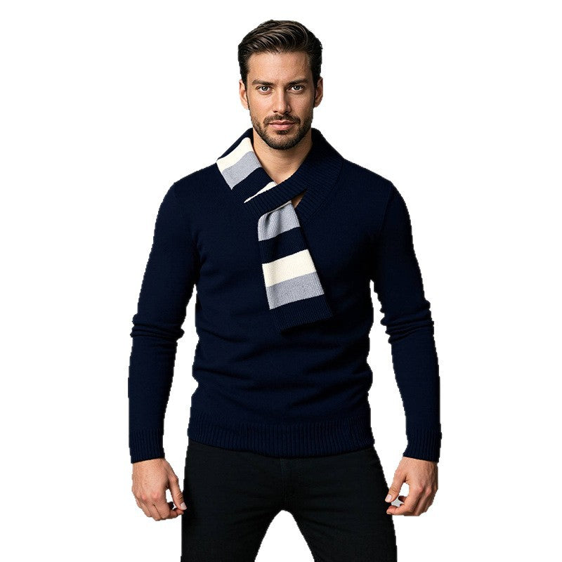 Men's Elegant Sweater with Modern Shawl Collar and High-Quality Craftsmanship Lisslune