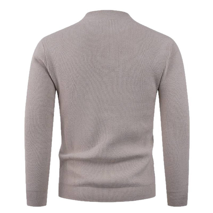 Men's Textured Crew Neck Sweater Lisslune