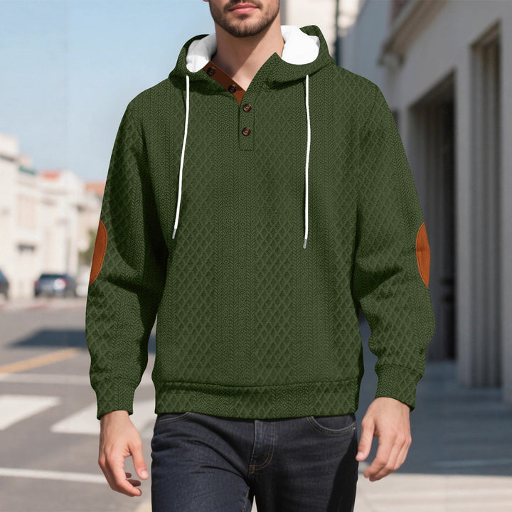 Men's casual hoodie with innovative knit structure and fashionable accents Lisslune
