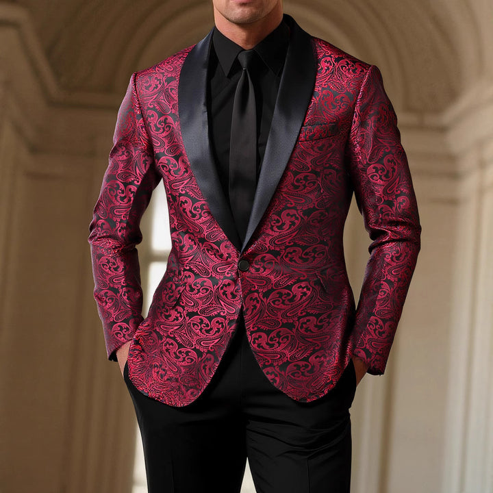 Men's elegant sequin blazer with paisley pattern Lisslune