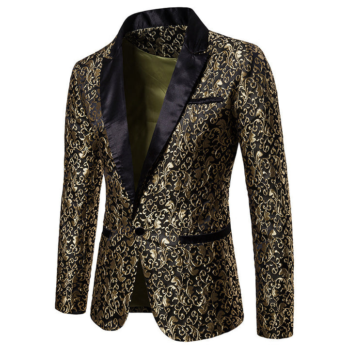 Men's luxurious sequin blazer with floral design Lisslune
