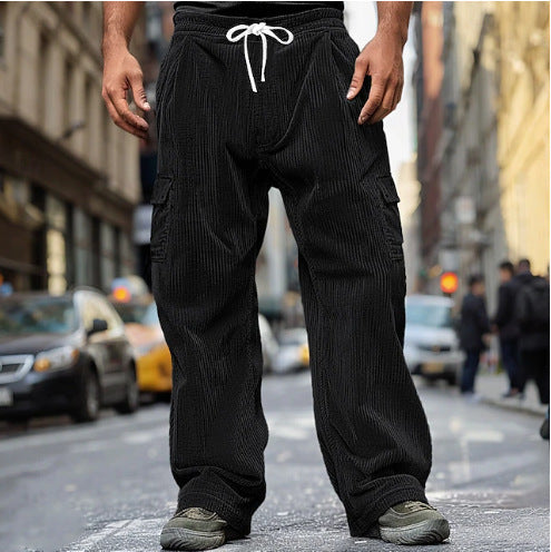 Men's cargo pants with elastic waistband and spacious pockets Lisslune