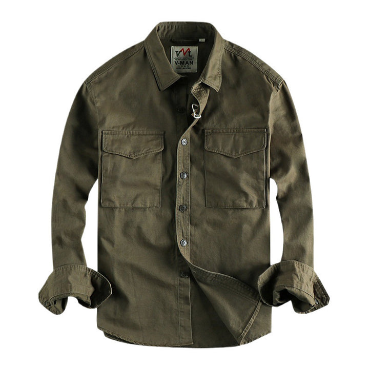 Men's cotton shirt with practical chest pockets and button-down collar Lisslune