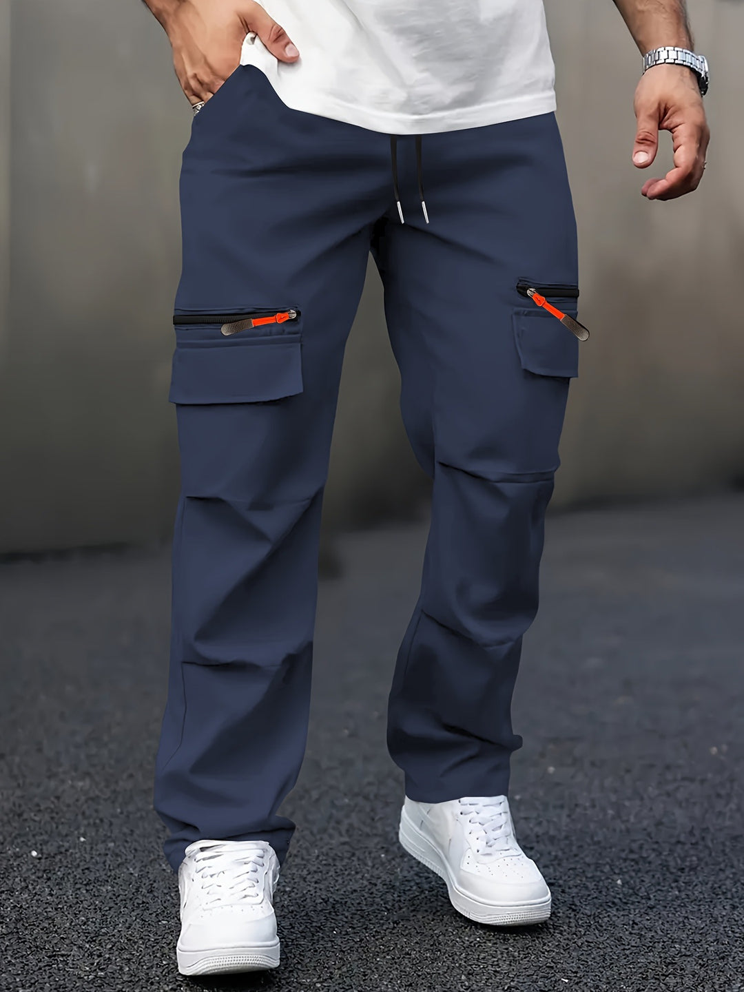 Men's cargo pants with innovative pockets and elastic waistband Lisslune