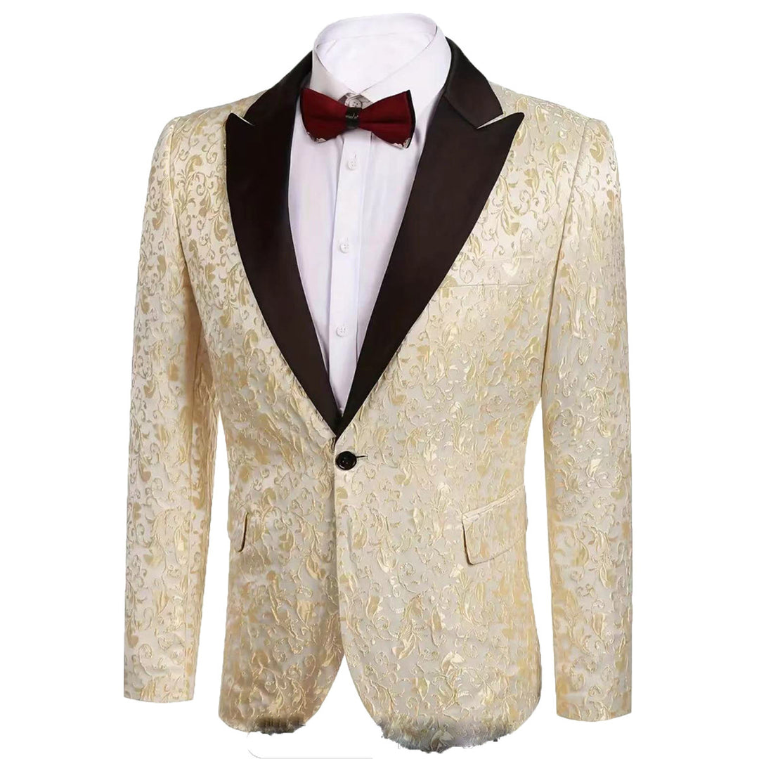 Men's luxurious sequin blazer with floral design Lisslune