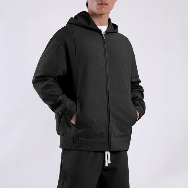 Men's leisure jacket with textured design and practical pockets Lisslune