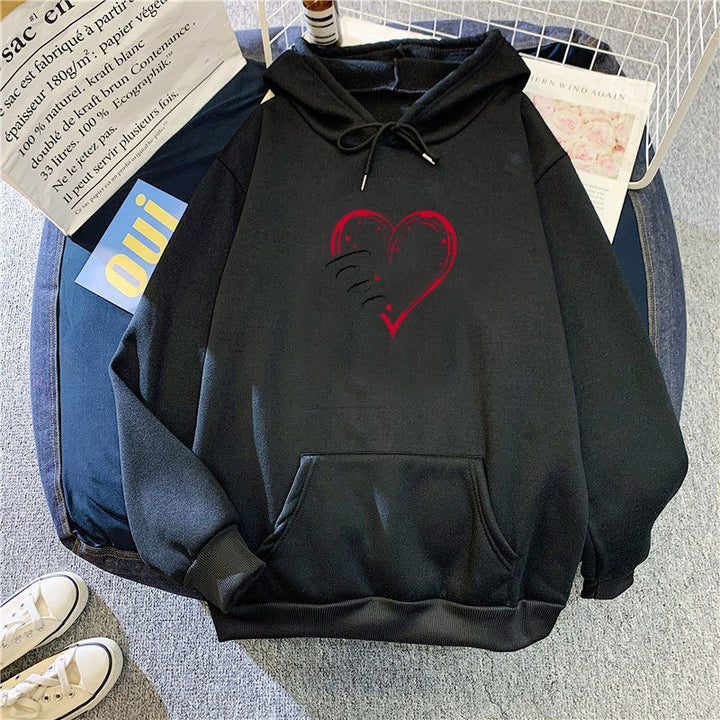 Women's Hoodie with Romantic Heart Design Lisslune