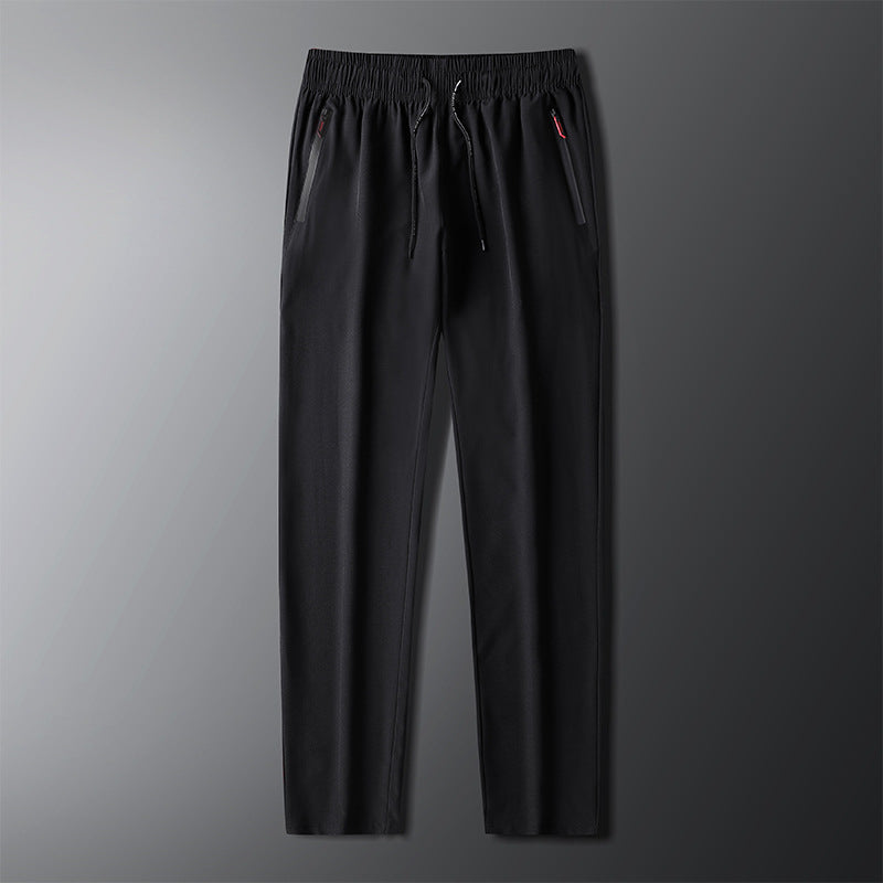 Men's sporty jogging pants with elastic waistband and side zipper Lisslune