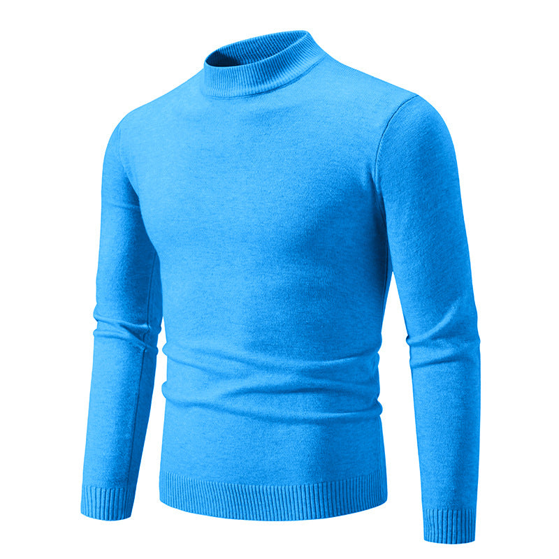 Men's fine knit sweater with high collar and elastic cuffs Lisslune