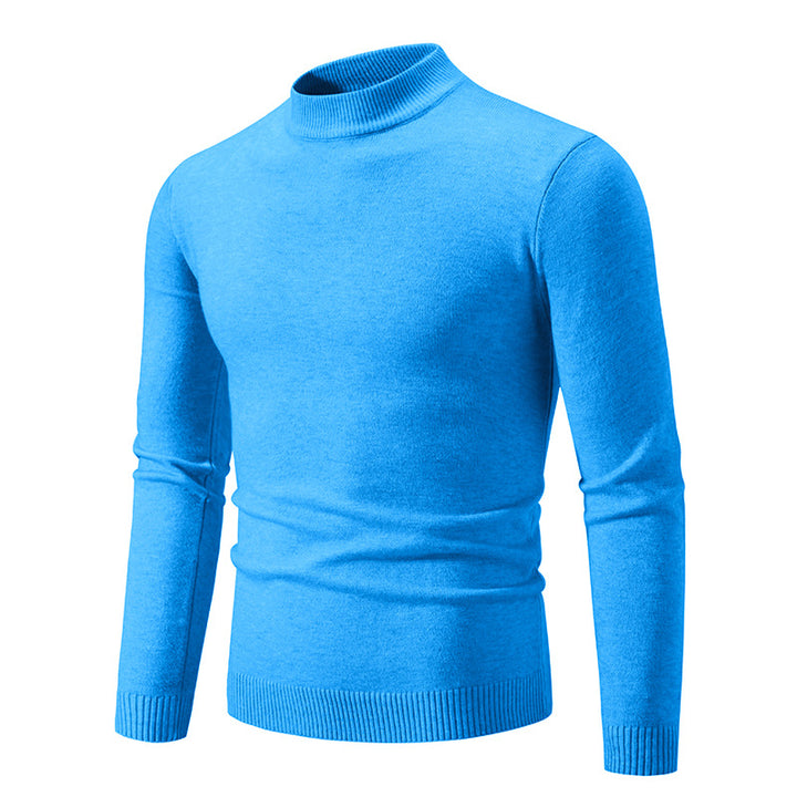 Men's fine knit sweater with high collar and elastic cuffs Lisslune