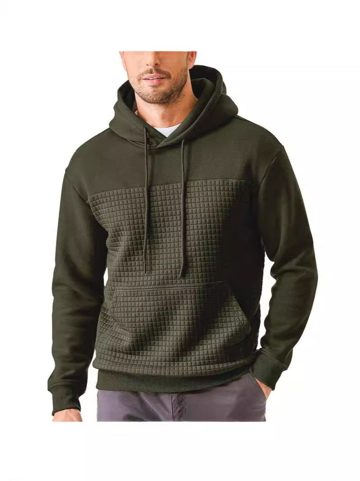 Men's Hoodie with Geometric Texture Design Lisslune