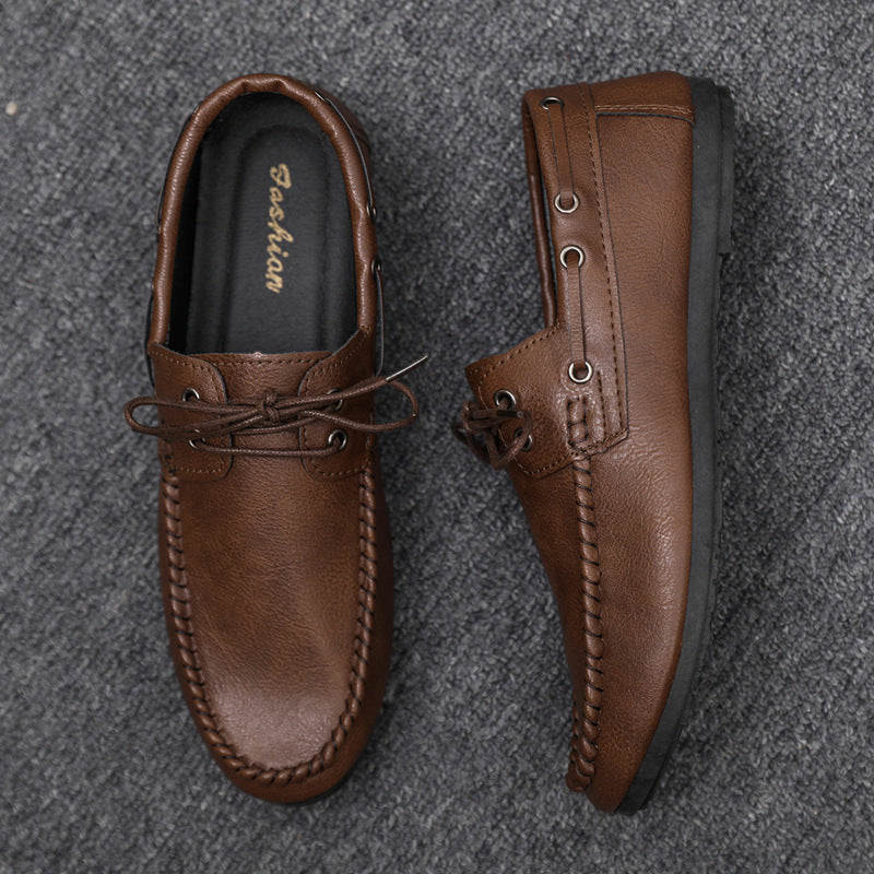 Men's loafers with elegant lacing and non-slip sole Lisslune