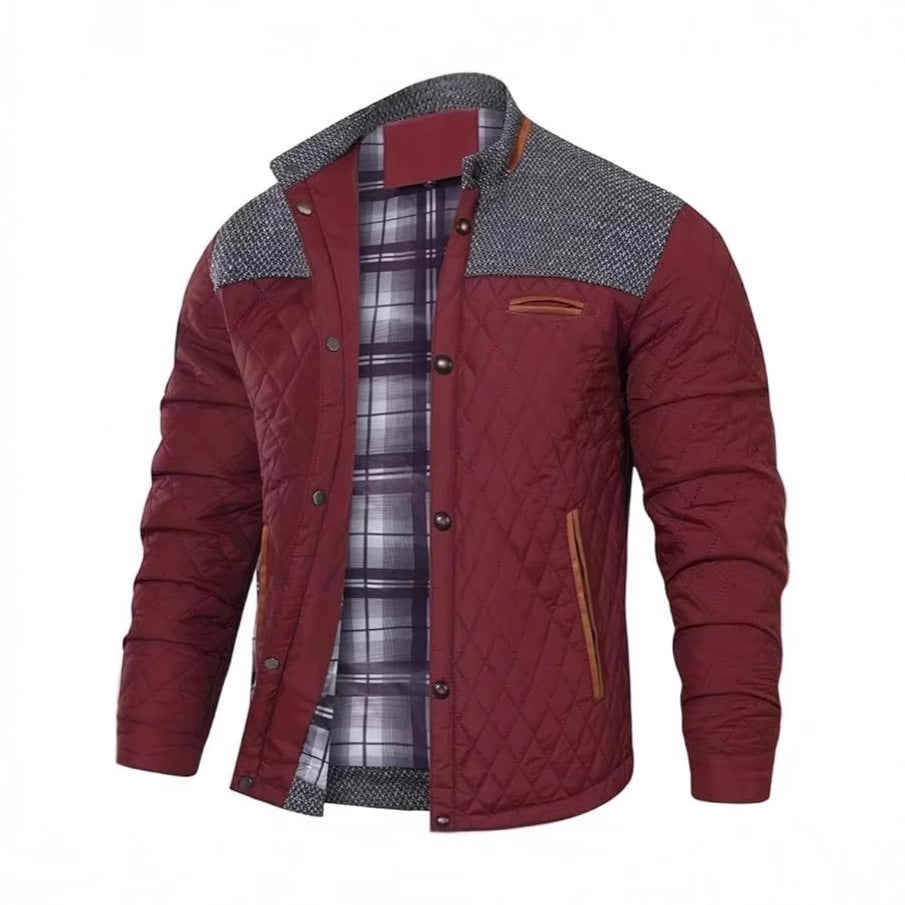Men's Quilted Transitional Jacket with Fashionable Collar Lisslune