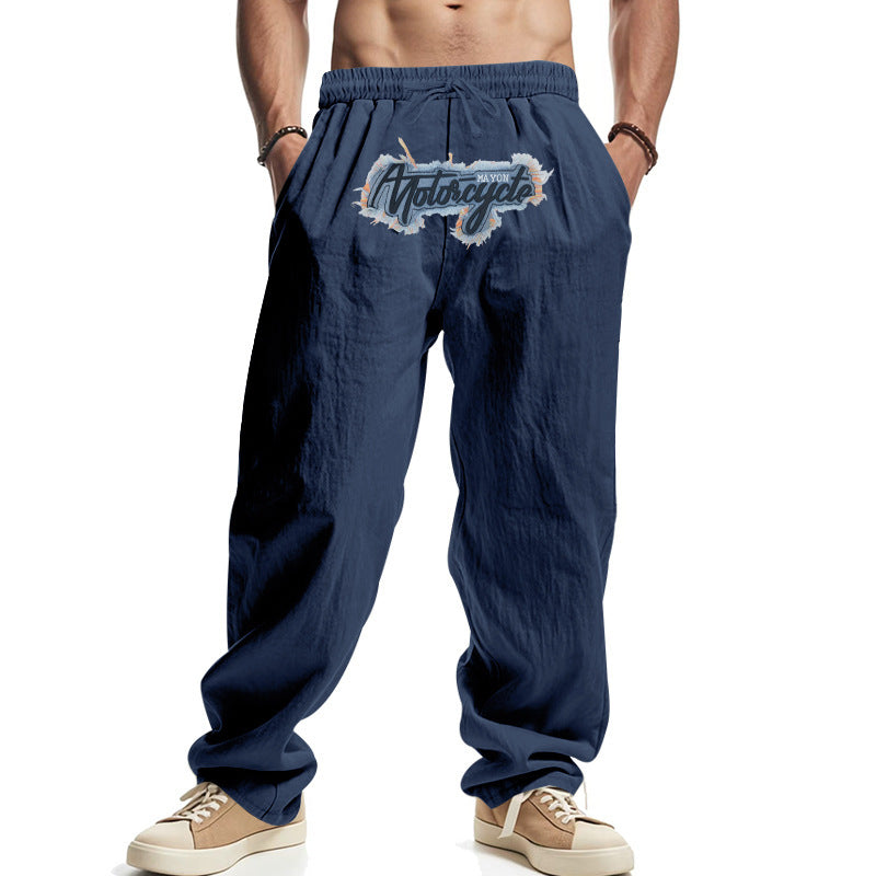 Men's casual leisure pants with a low crotch and side pockets Lisslune
